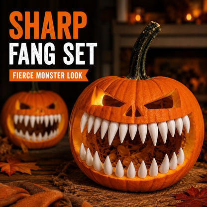 🔥 LAST DAY 49% OFF – 🎃 Monster Grin Pumpkin Decorating Kit | Create Bold 3D Jack-O’-Lantern Faces with Press-In Teeth & Reusable Designs 🦷✨