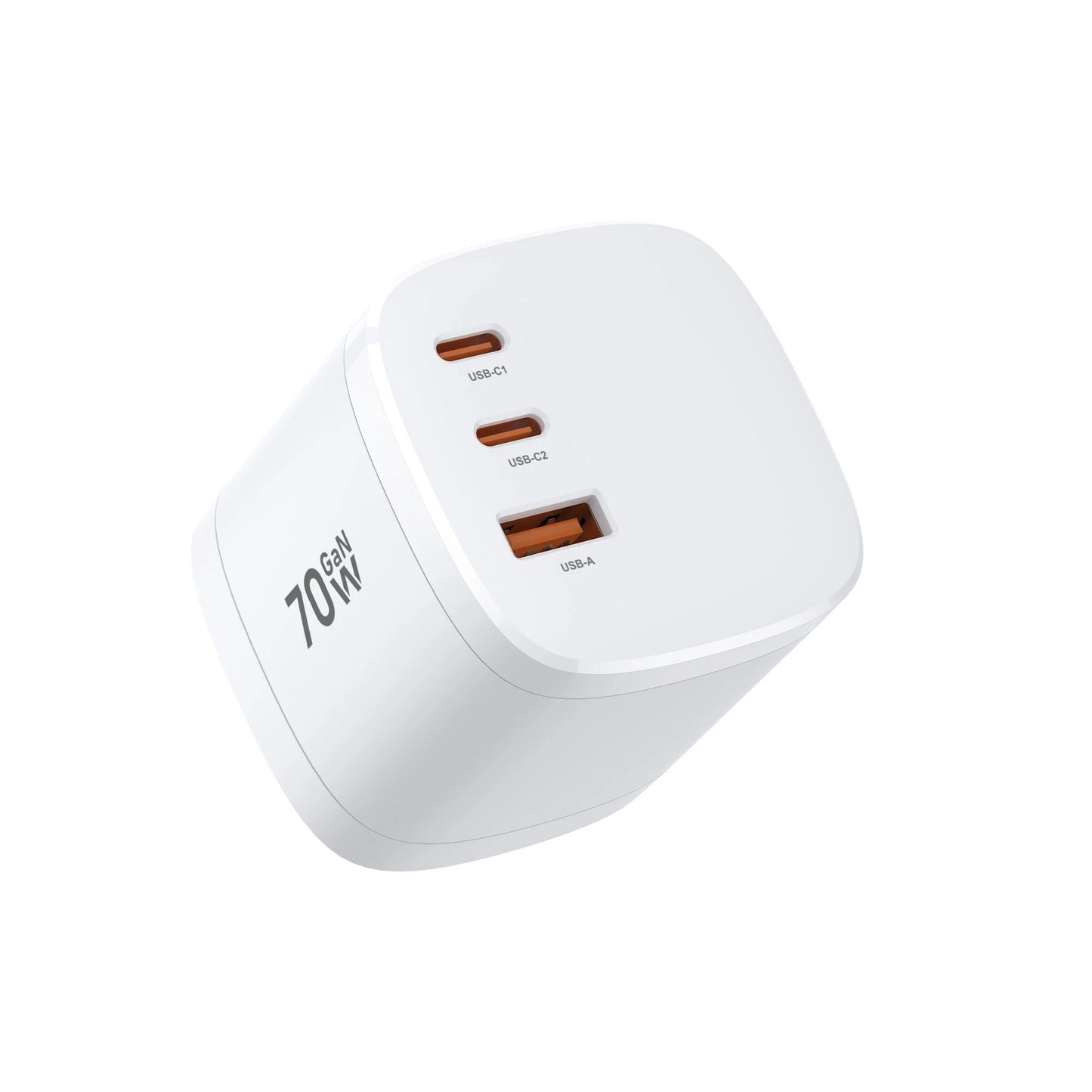 70W GaN Travel Charger – 4-in-1 Rotating US/EU/UK/AU Plug