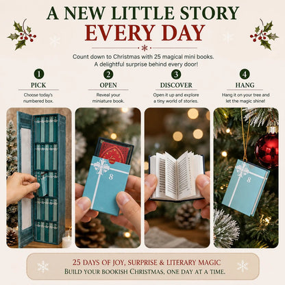 📚 25-Day Mini Book Advent Calendar – 🎁❤️ A Book Lover's Christmas Countdown (📦Buy 2 Free Shipping)