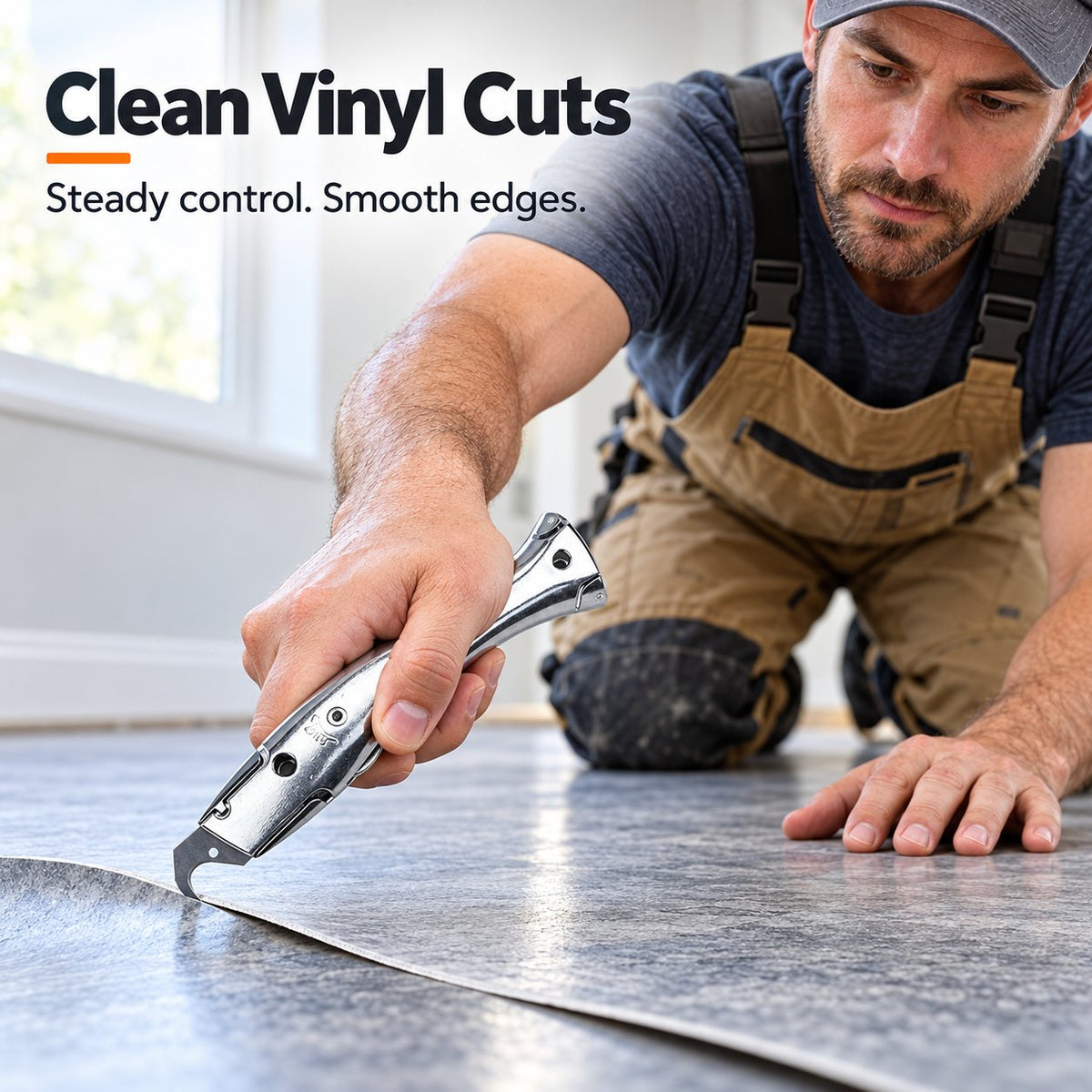 🔪 Precision Hook Utility Knife — Heavy-Duty PVC & Vinyl Flooring Cutter