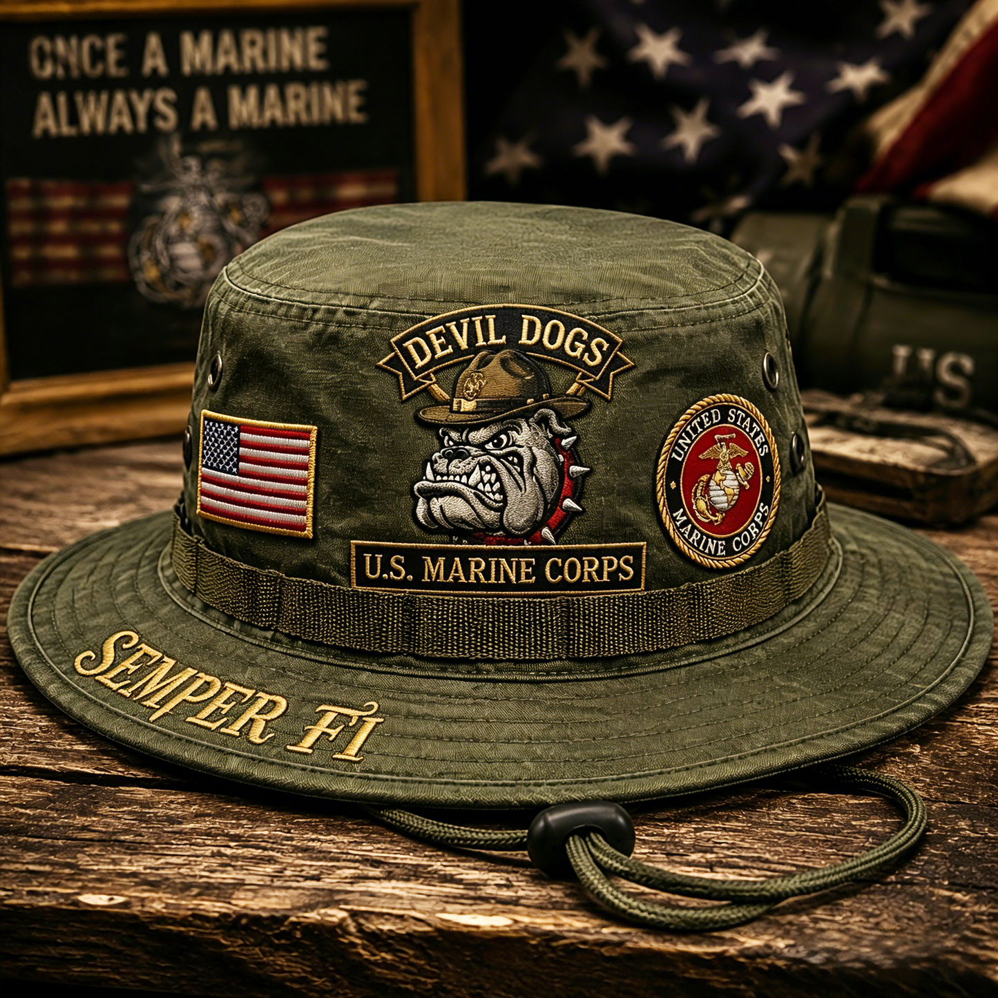 🇺🇸 Last Day Promo: 49% OFF -🐾U.S. Marine Corps Devil Dogs Tribute Boonie Hat