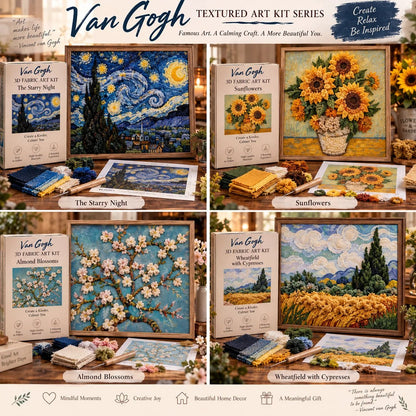 🎨🖼️ Van Gogh 3D Fabric Art Kit | Create Your Own Textured Masterpiece(📦Buy 2 Free Shipping)
