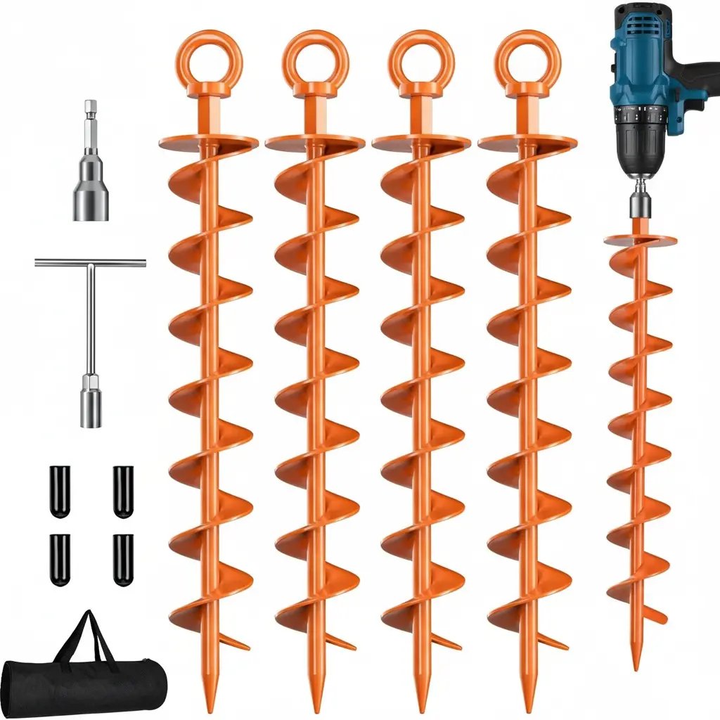 Heavy Duty Spiral Ground Anchor Kit (FREE SHIPPING)