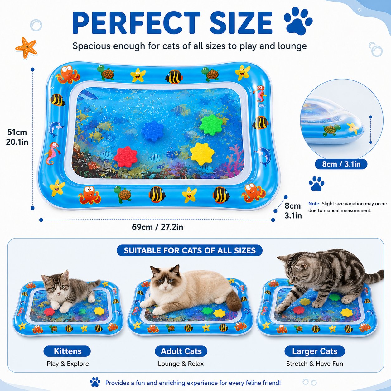 Buy 2 Free Shipping-Interactive Cat Water Play Mat with Floating Fish
