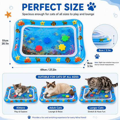 Buy 2 Free Shipping-Interactive Cat Water Play Mat with Floating Fish
