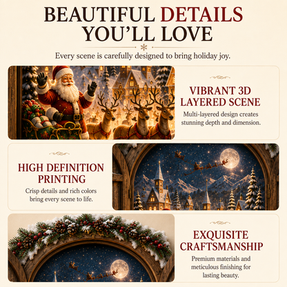 Santa’s Secret Window Light – 3D Lighted Christmas Wall Decor