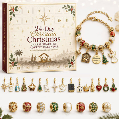 24-Day Christian Christmas Charm Bracelet Advent Calendar