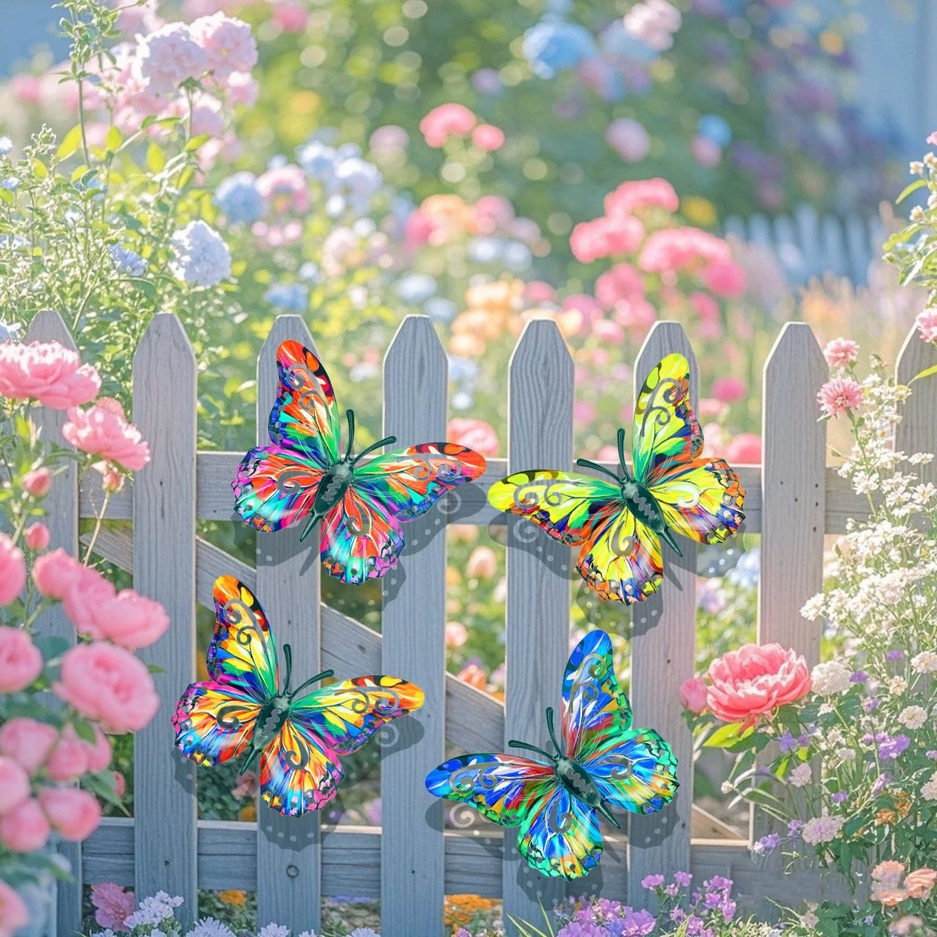 🎉🦋A complete set! 4Pcs Butterfly Metal Wall Decor🤩