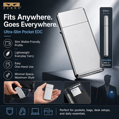 Ultra-Thin Metal Lighter – Mirror Chrome Reusable Kerosene Lighter