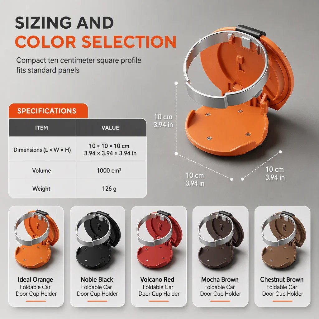 Foldable Car Cup Holder with Hook – 5 Interior Colors