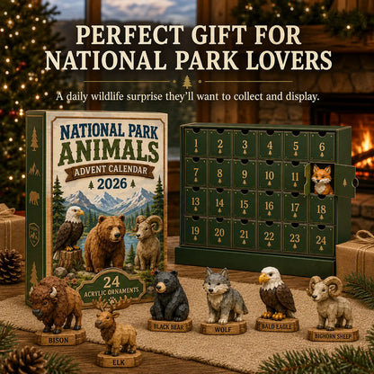 🐾 LAST DAY 49% OFF – 24 Days of National Park Wildlife Advent Calendar | 24 Unique Animal Collectibles Featuring Bison, Bears, Wolves, Eagles & More Wild Discoveries 🎄🏞️