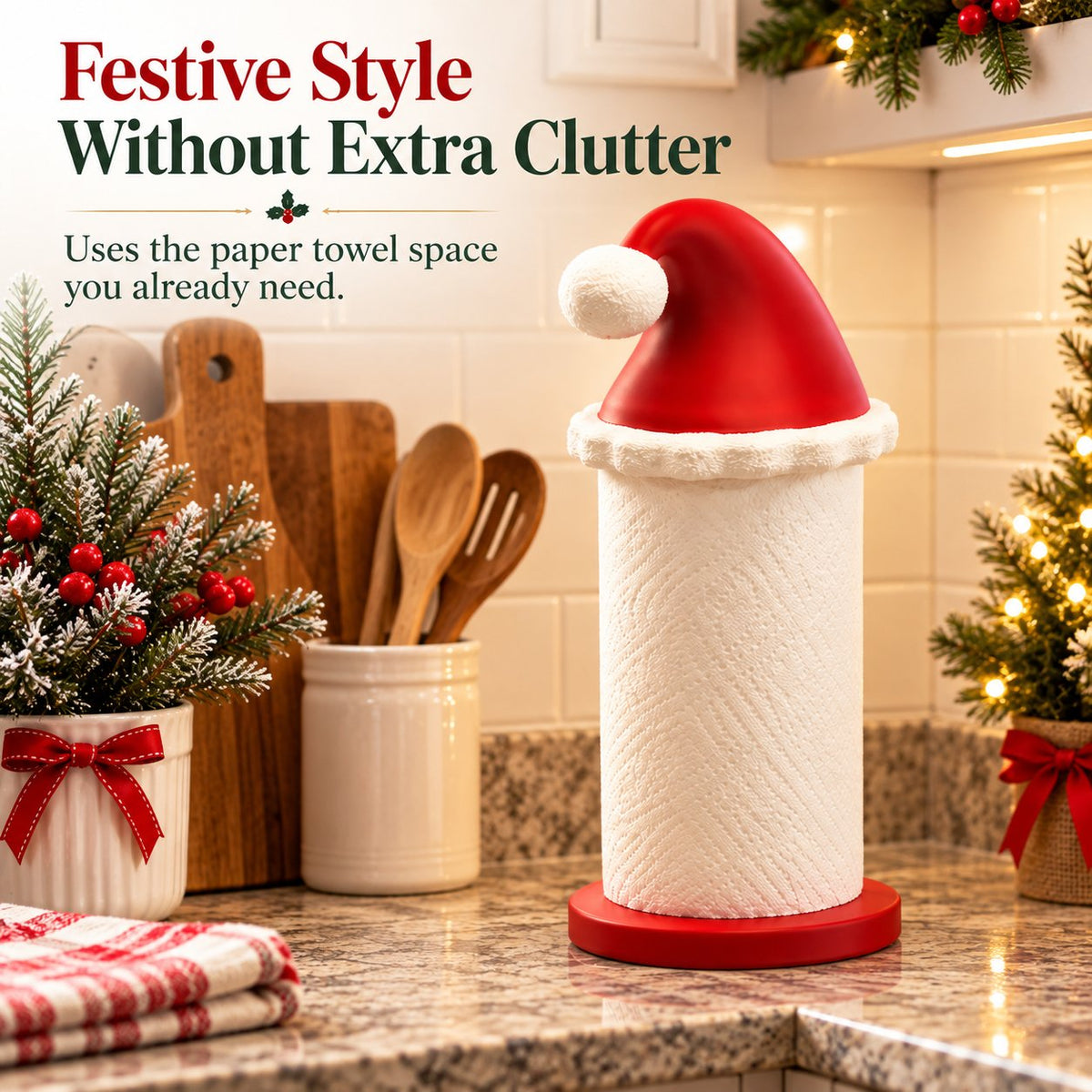Santa Hat Christmas Paper Towel Holder