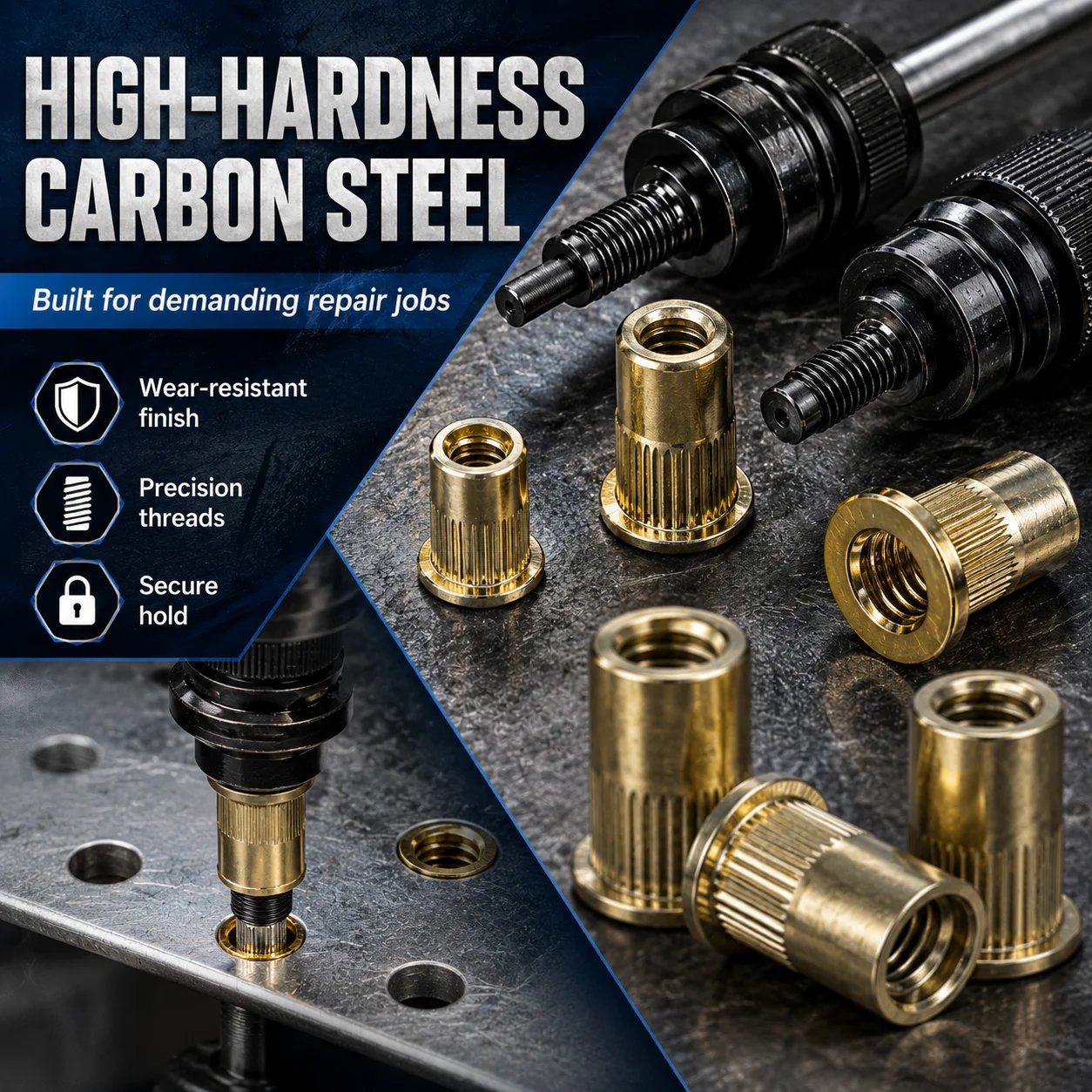 🔥 Best Seller | Carbon steel rivet nut set (including M3–M8 sizes)