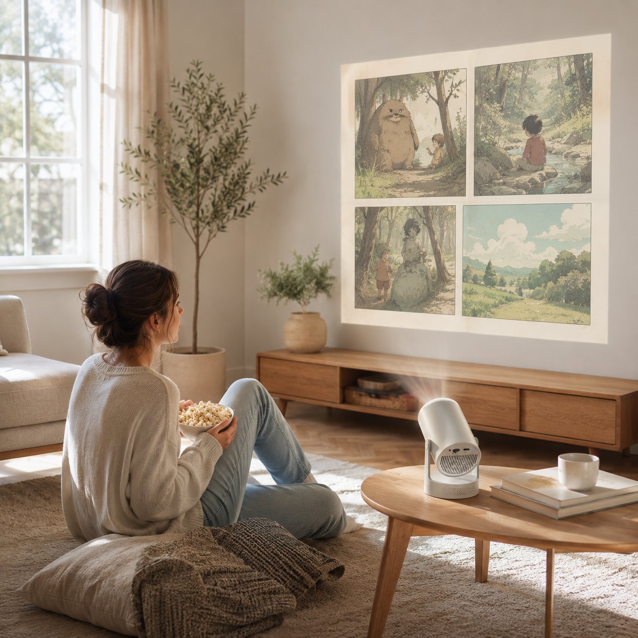 Portable Media Projector Compact Home Entertainment Device for Wall Reading, Movie & Gaming
