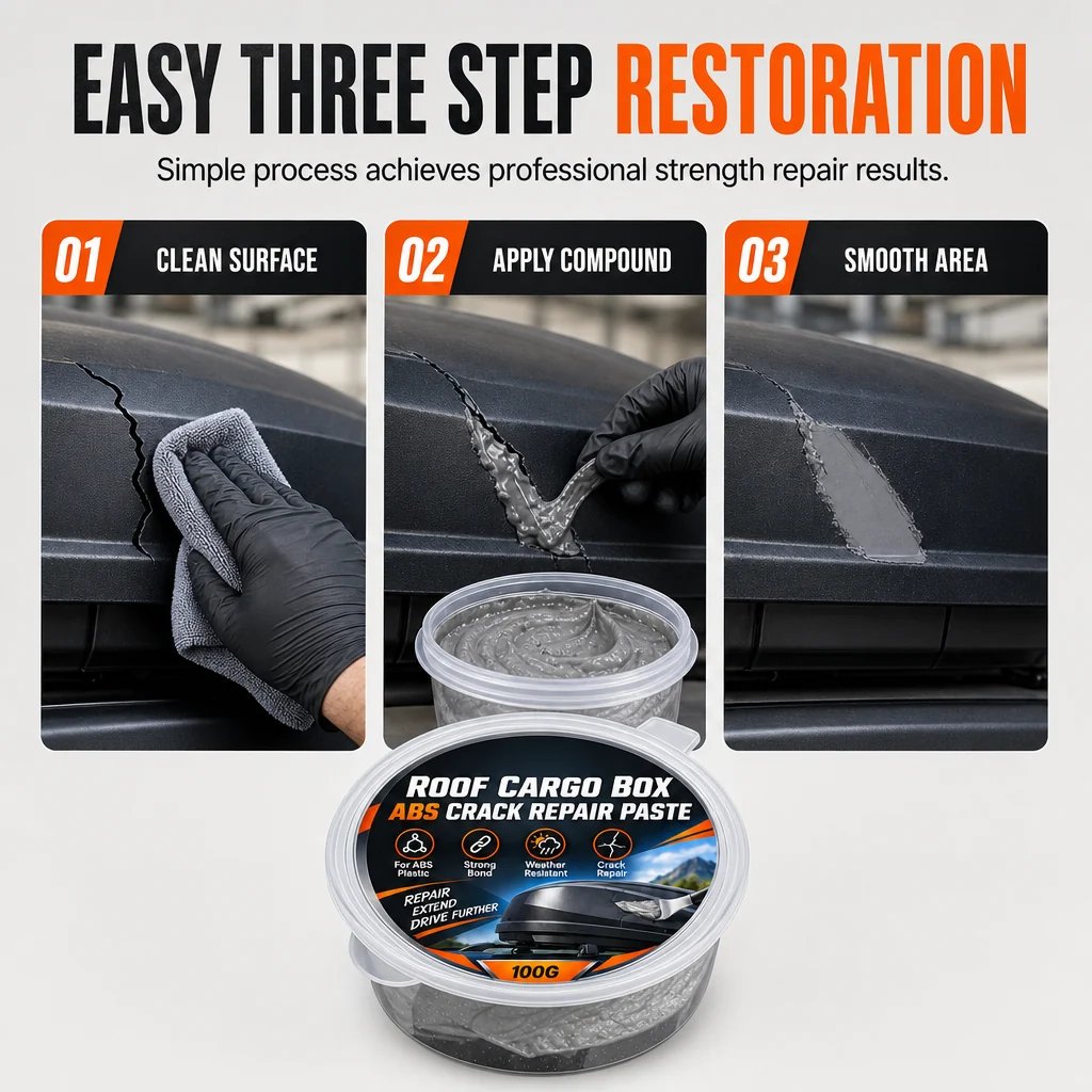 🛠️ Roof Box Crack Repair Filler Cream | 100g ABS Panel Compound