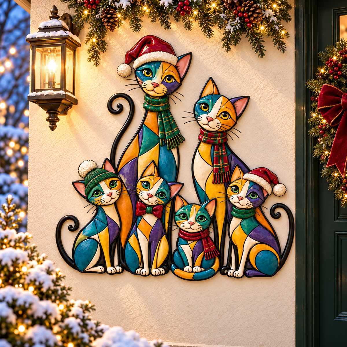 2026 Christmas Dog/Cat Family – A Colorful Holiday Welcome for Dog Lovers