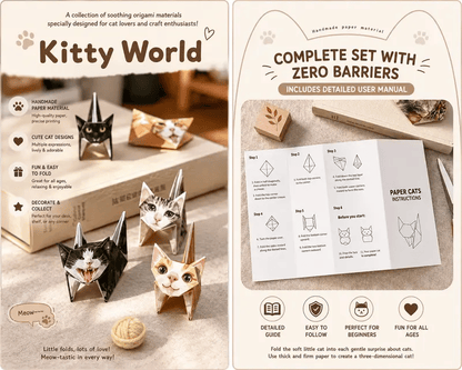 Kitty World 3D Cat Origami Kit