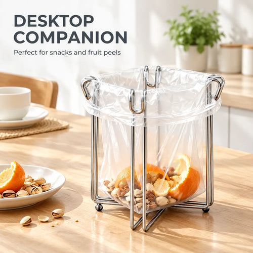 Easy to Disposal, Just Hook the Trash Bag, Foldable 304 Stainless Steel Trash Bag Holder🗑️ - image 1