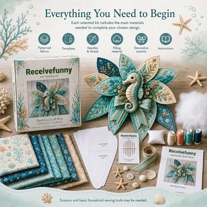 ⏳ Last Day 49% OFF – 🌊 Beginner-Friendly Oversized Ocean Animal Quilted Bow Sewing Kit | Complete Kit with All Tools & Step-by-Step Guide Included 💕