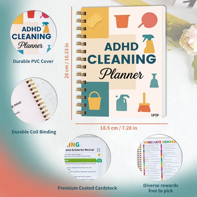 🧠2026 ADHD Cleaning Planner📕Turn Chaos into Calm, One Tiny Step at a Time