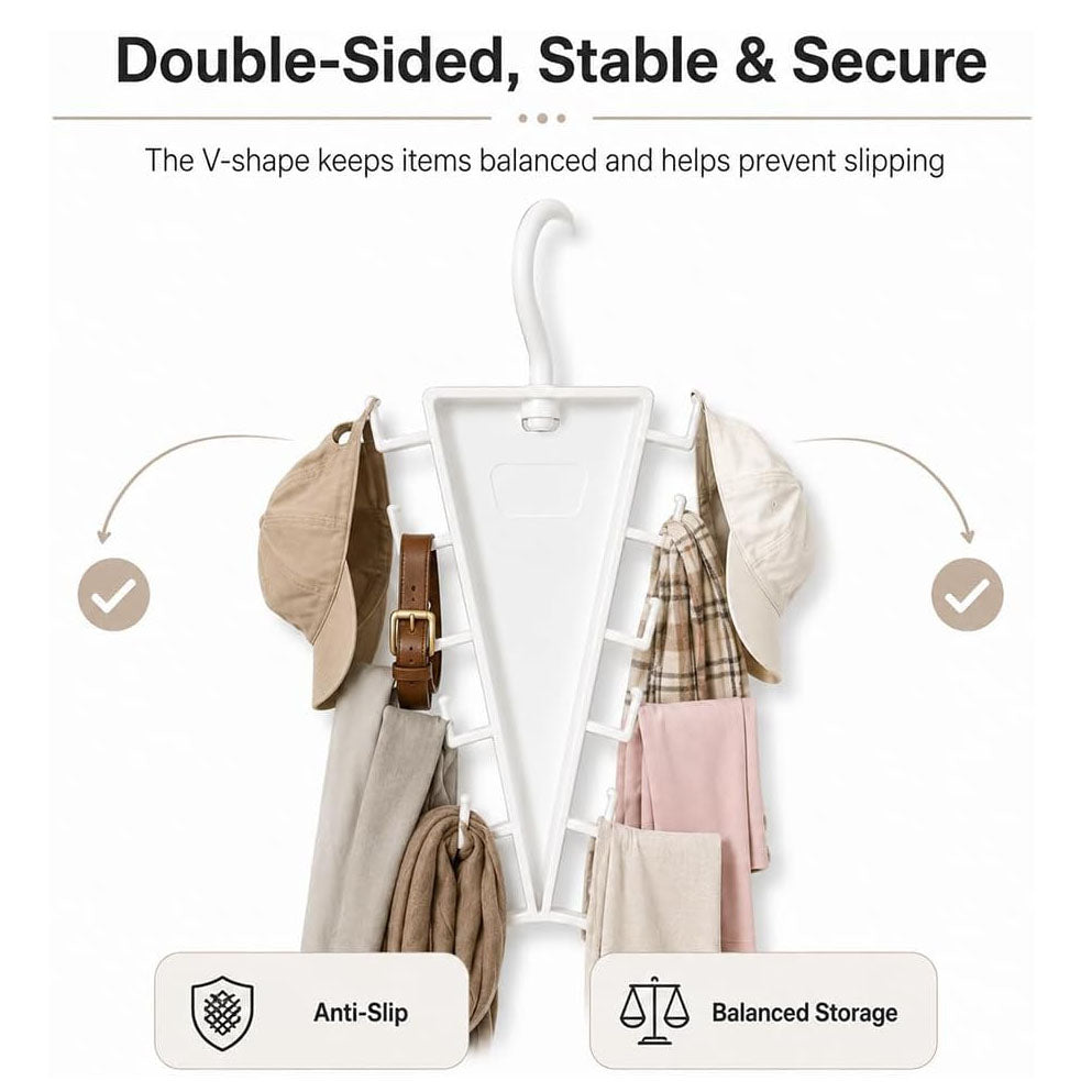 V Shaped Double-Sided Closet Organizer Hanger