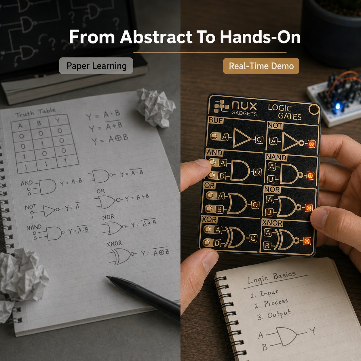 🔥🎁🧠 Interactive Logic Gate Circuit Board — Learn Digital Electronics Through Hands-On Experiments ⚡