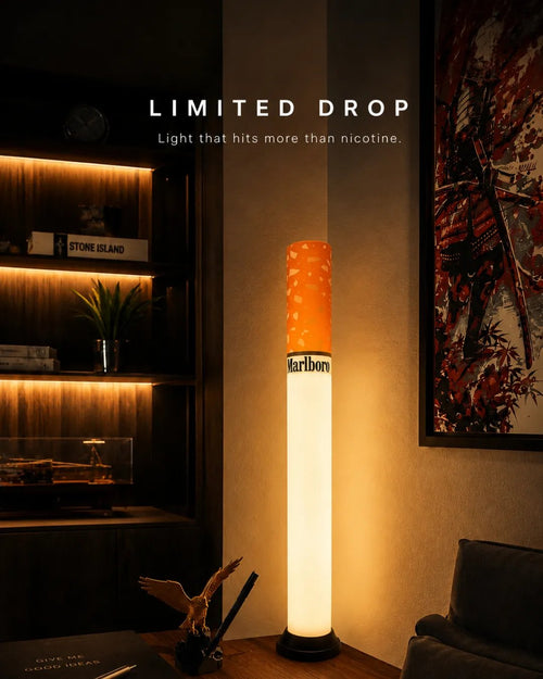 🔥 HOT SALE 🔥🚬 Cigarette Tube Shaped Style Floor Lamp | Retro Industrial Novelty Ambient Light