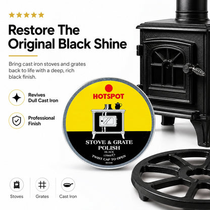 🔥Last Day 50% OFF - 🧼Hotspot Black Stove & Grate Polish – Cast Iron Restorer for Wood Stoves, Fireplaces & Grates