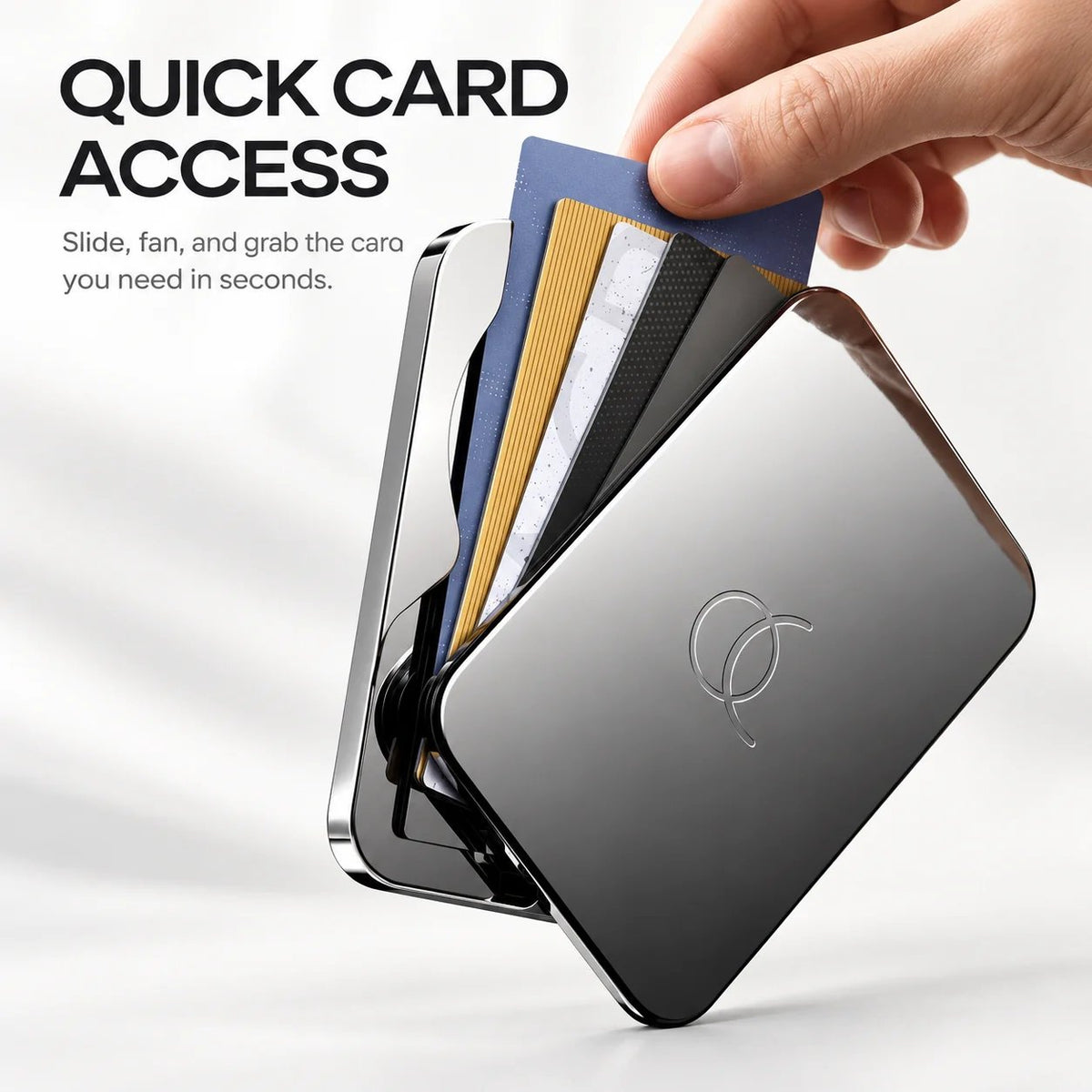 🧲 Magnetic Slim Metal Wallet ⚡ Quick Card Access & MagSafe Snap-On Card Holder
