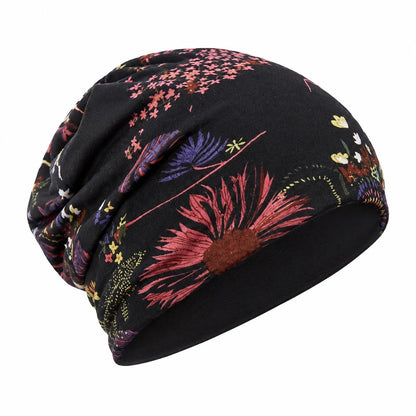 🔥HOT SALE🔥Boho Floral Slouchy Beanie for Women Lightweight Soft Stretchy Hat