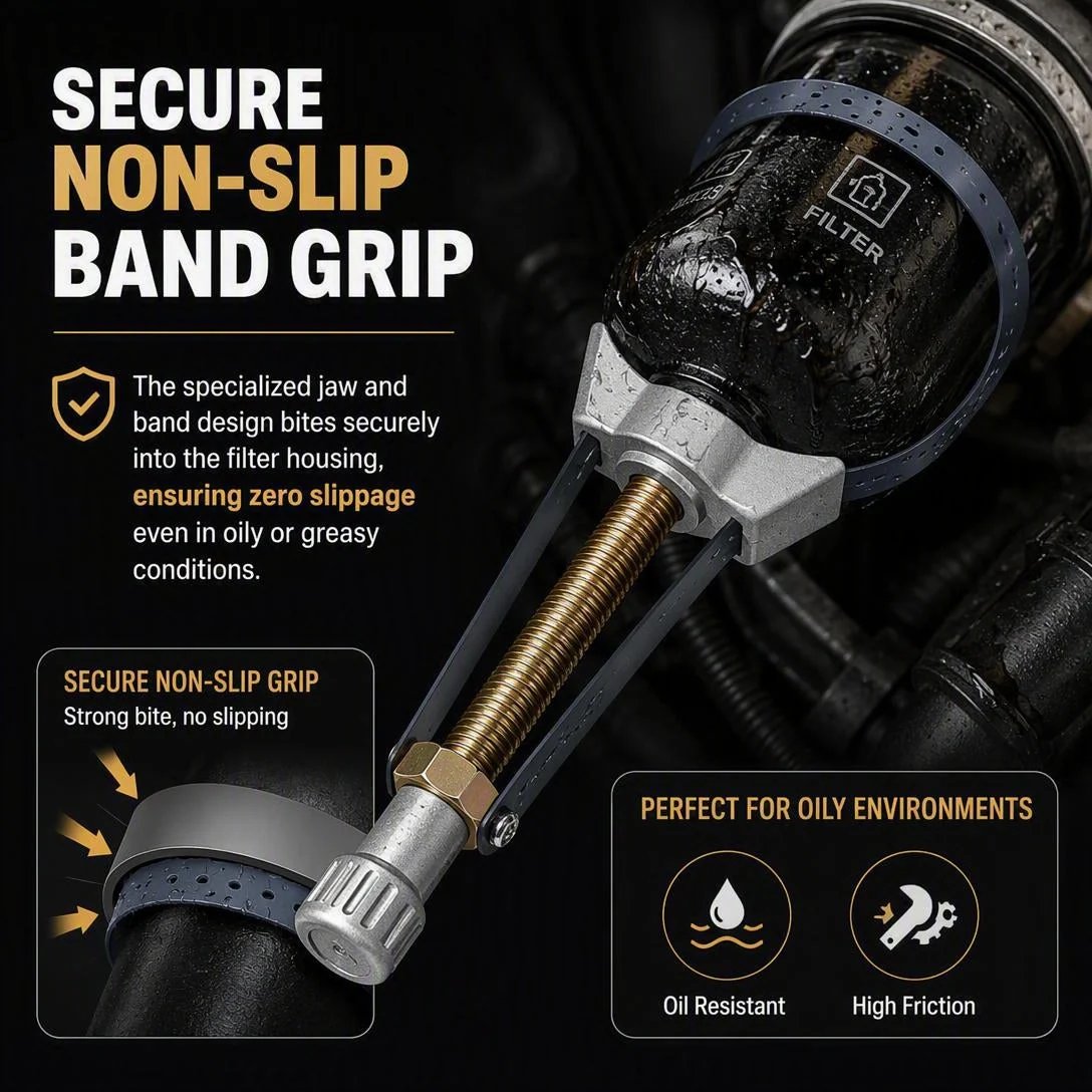 🎉🛠️NEW Auto Car Diameter Adjustable Oil Filter Removal Strap Wrench Tool