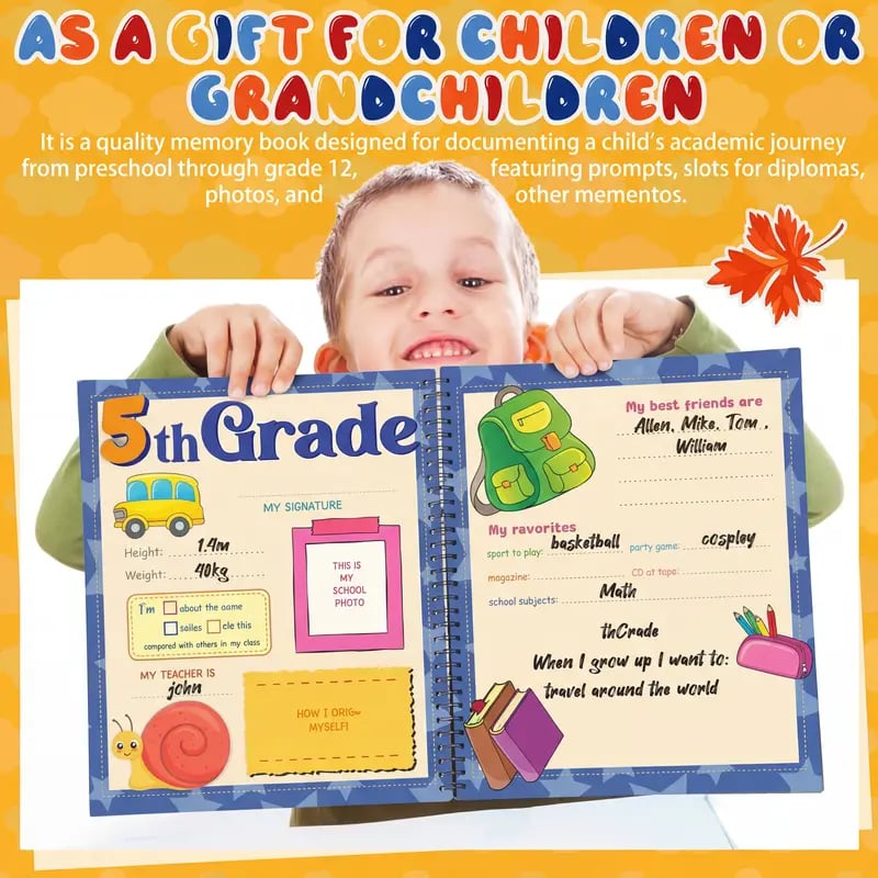 🎓 My School Years Memory Book – Preserve Every Precious Moment From Preschool To Graduation