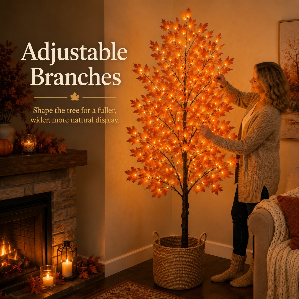 Lighted Autumn Maple Tree