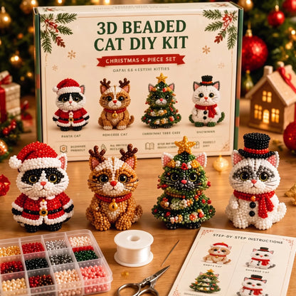 ⏳ Last Day 49% OFF – 🎄 Beginner-Friendly DIY 3D Christmas Beaded Ornament Kit | Complete 4-Piece Set with Glass Beads, All Tools & Step-by-Step Guide Included 💕