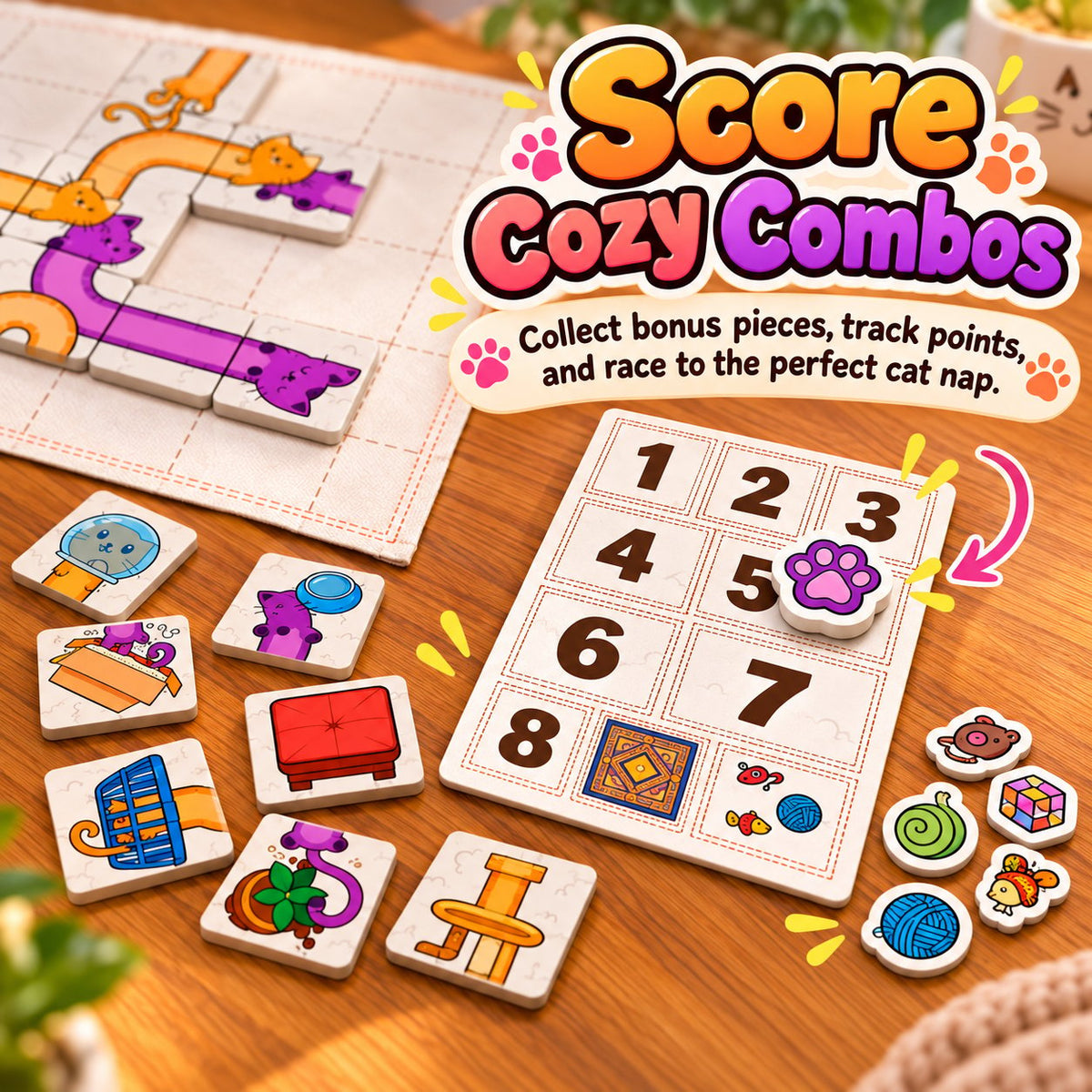 🐱 Cat Nap – Cute Cat Puzzle Board Game for Family Fun & Game Night (✨ Buy 2 Free Shipping)