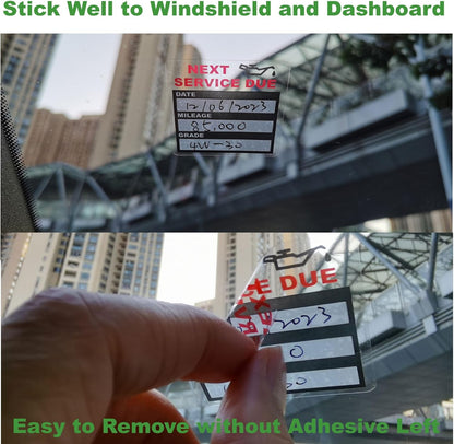 Static Cling Oil Change Reminder Stickers (100 Pack)