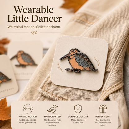 ⏳ Last Day 49% OFF – 🐦 Waddlin' Timberdoodle Kinetic Enamel Pin | Double-Layer Moving Woodcock Design with Hidden Sliding Track & Dual-Pin Lock ✨