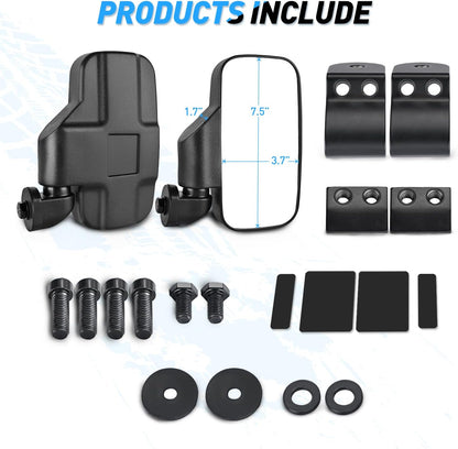 UTV Break-Away Side Mirrors for Polaris Ranger & Can-Am Defender