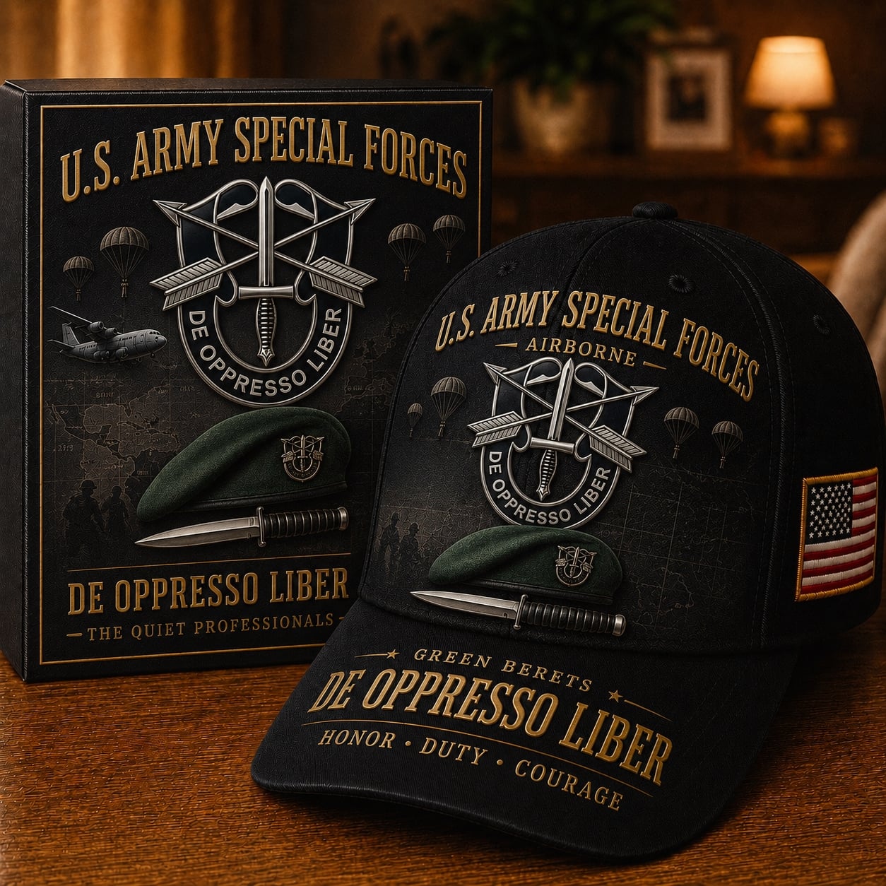 🗡️U.S. Army Special Forces “De Oppresso Liber” Tribute Cap