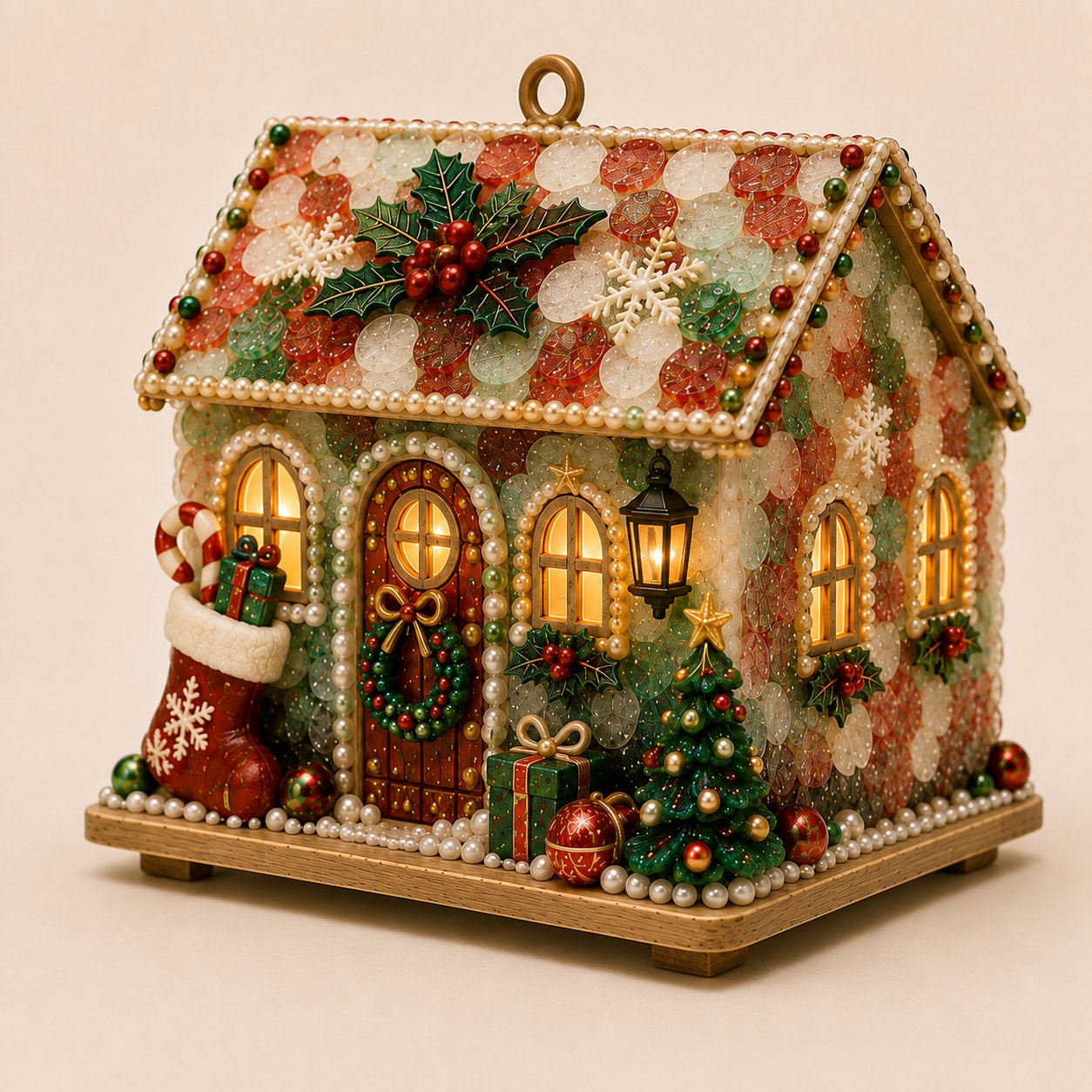 ⏳ Last Day 49% OFF – 🏡 Beginner-Friendly DIY Glowing Coastal Glass-Style Christmas Cottage Kit Collection | Complete Kit with Sea Glass-Style Pieces, Pearl Beads & Step-by-Step Guide Included 💕
