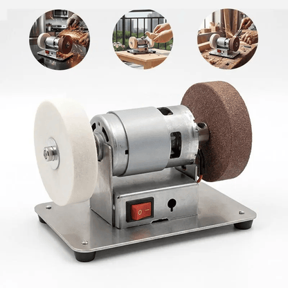 100W Mini Bench Grinder – Variable Speed & Dual Grinding Wheels for Sharpening, Deburring and DIY Projects