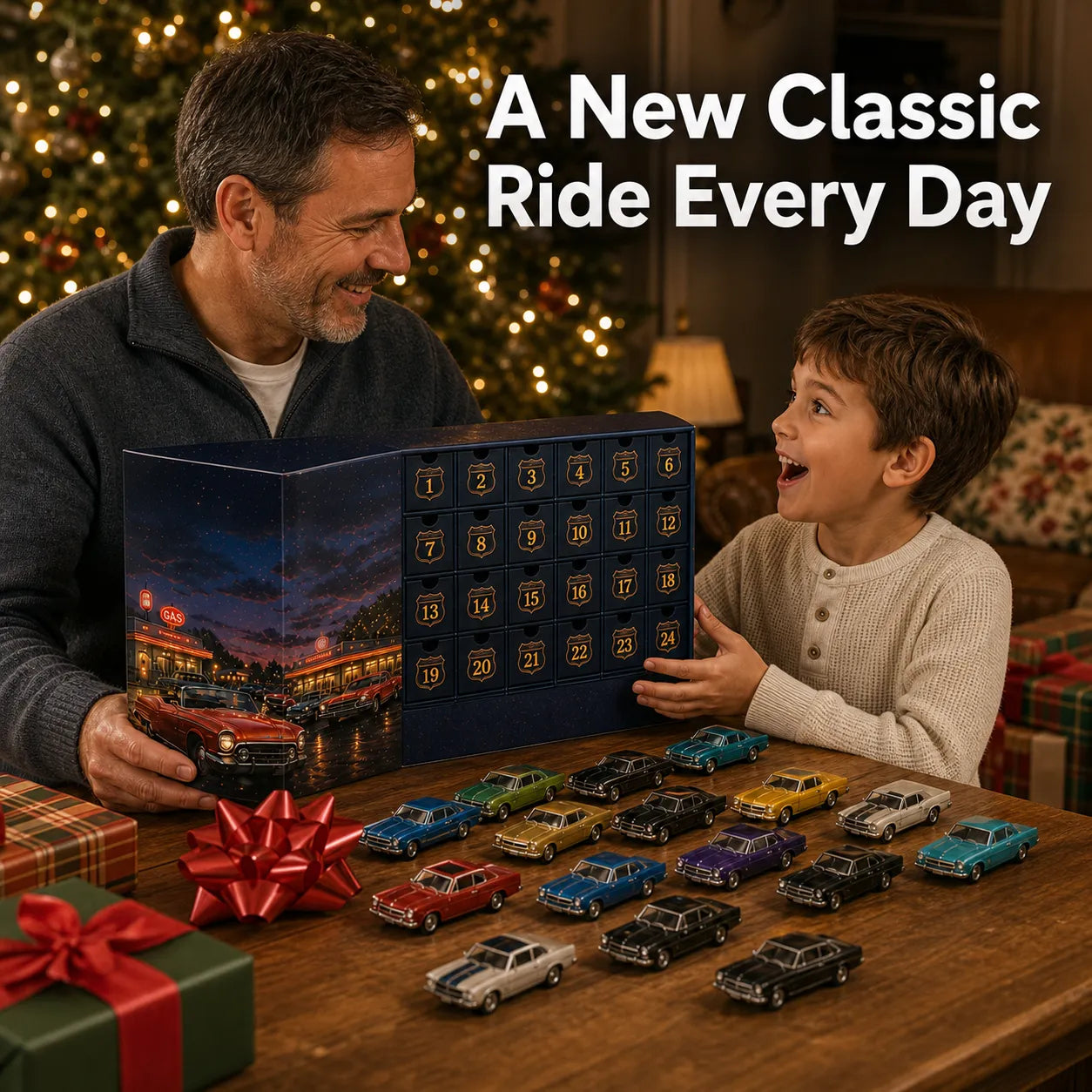 24 Days of Classic American Cars Advent Calendar – 24 Vintage Ride Collectibles