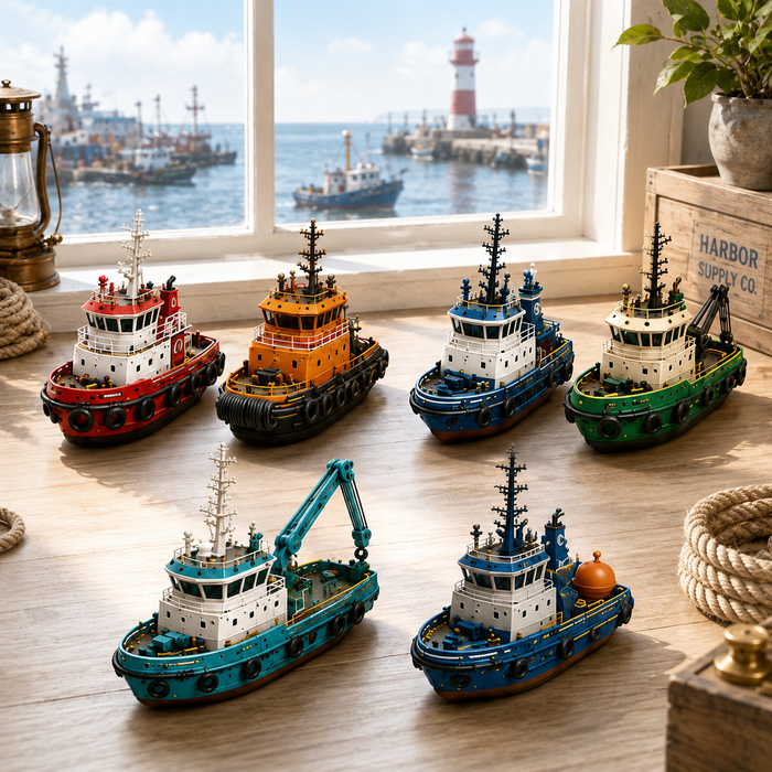 Colorful working boats