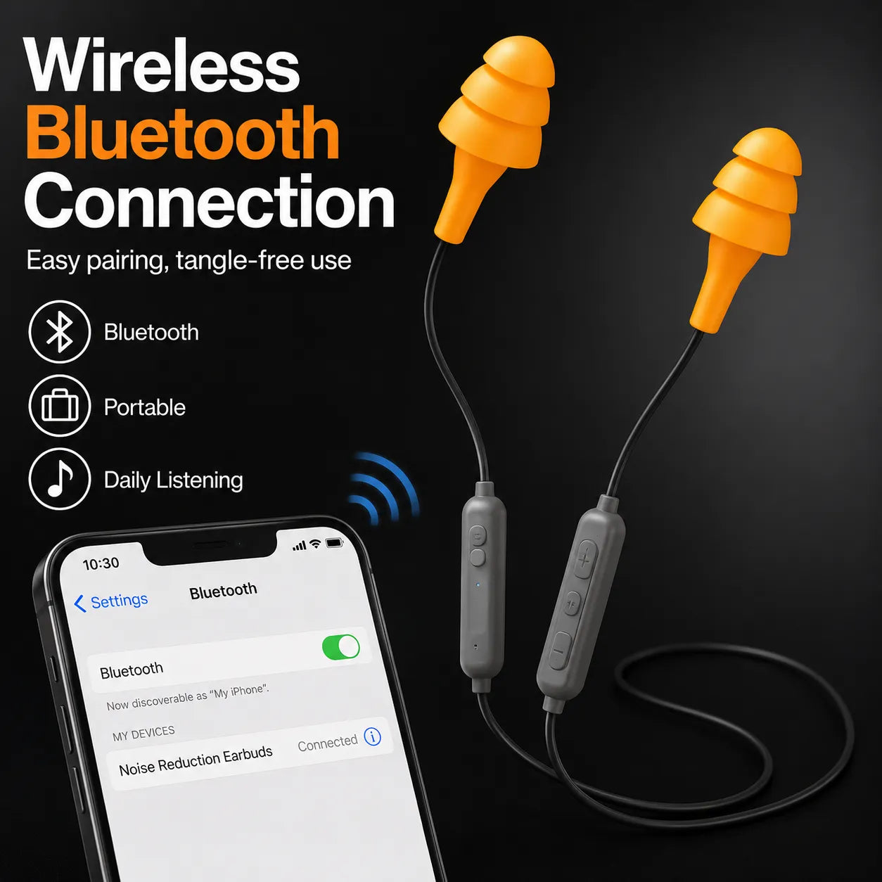 🎧📞 In-ear headphones — Noise Reduction Earplugs & Hands-Free Calling in One!