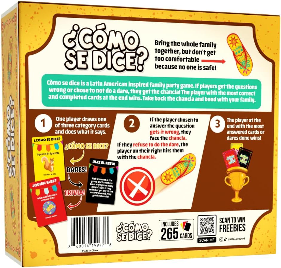 🎉 ¿Cómo Se Dice? Spanish Party Card Game: Hilarious Trivia & Challenges for Families & Adults – The Ultimate Latino Game Night Experience for All Generations