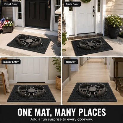 ⏳ Last Day 49% OFF –  😂  3D Bear Trap Illusion Doormat | Hyper-Realistic Rusted Trap Design with Soft Flexible Rubber, Detailed Teeth & Spring Effects 😱✨