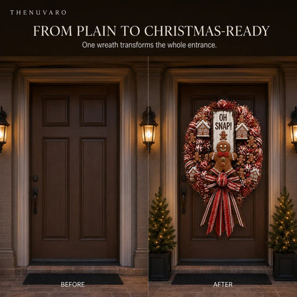 🎄 Oversized Themed Christmas Door Wreath – Snowman, Gingerbread & Santa Styles