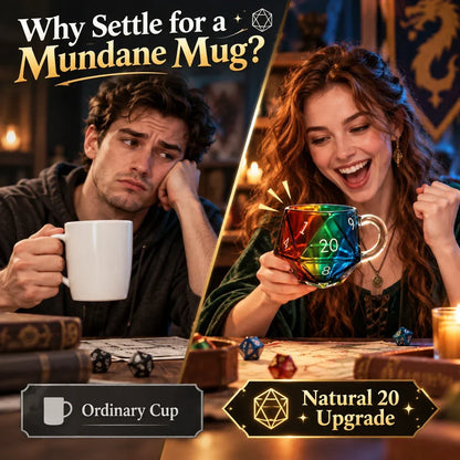 🐉🎲20-Sided Polyhedral Glass Cup | Heavy-Duty Tavern Vessel | Critical Hit Quality 🍻