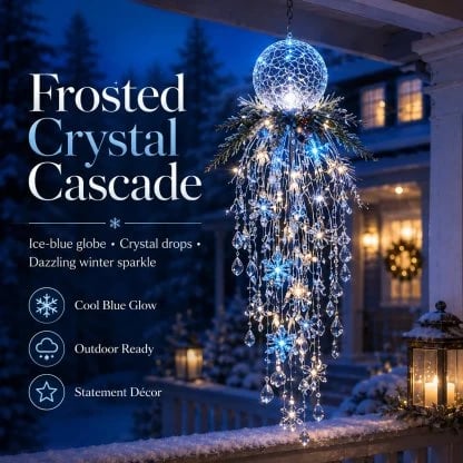 ❄️Crystal Cascade Christmas Snowflake LED Hanging Light✨