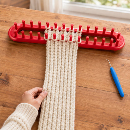 🧶 Beginner Long Knitting Loom Hook Set – Easy DIY Tool Kit for Scarves, Blankets & More